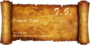 Tomik Ida névjegykártya